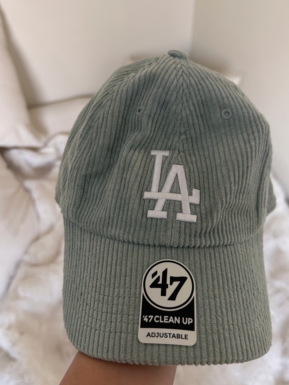 47 Brand Corduroy Baseball Cap in Sage Green